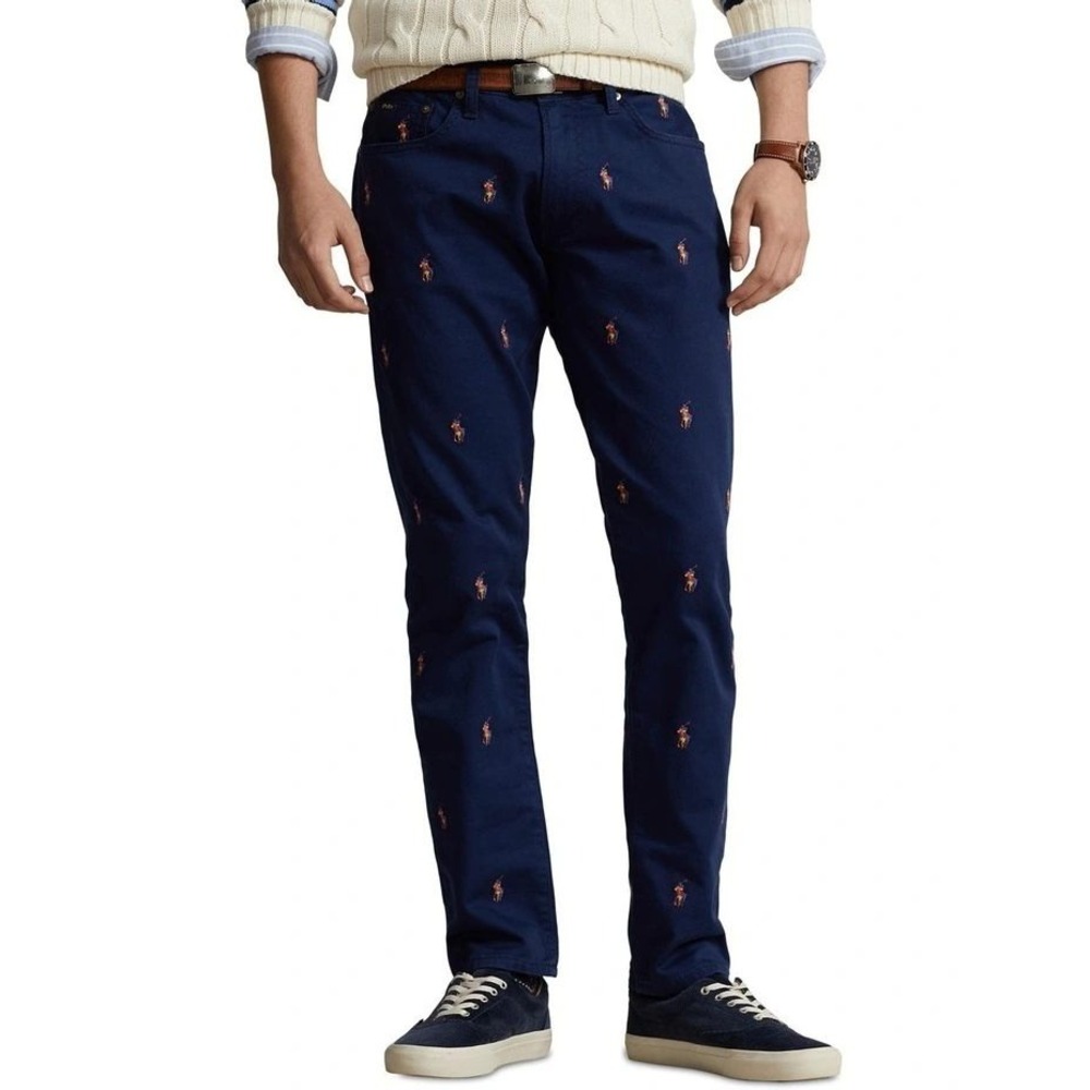Polo by Ralph Lauren Navy Blue Embroidered Polo Player Chinos